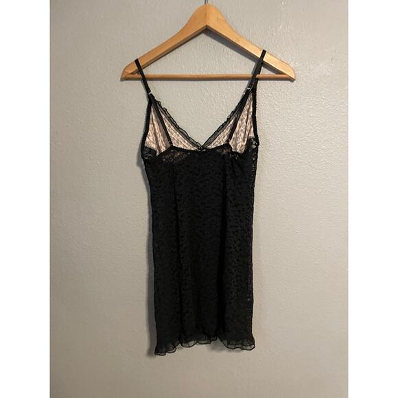 Victorias Secret Womens Slip Dress Large Animal Print Mesh Babydoll Lingerie Y2K - Picture 3 of 8